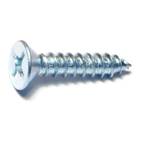 Midwest Fastener Sheet Metal Screw, #14 x 1-1/4 in, Zinc Plated Steel Flat Head Phillips Drive, 20 PK 63676